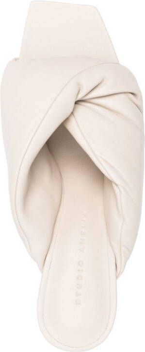 Studio Amelia Croissant 100mm mules Neutrals
