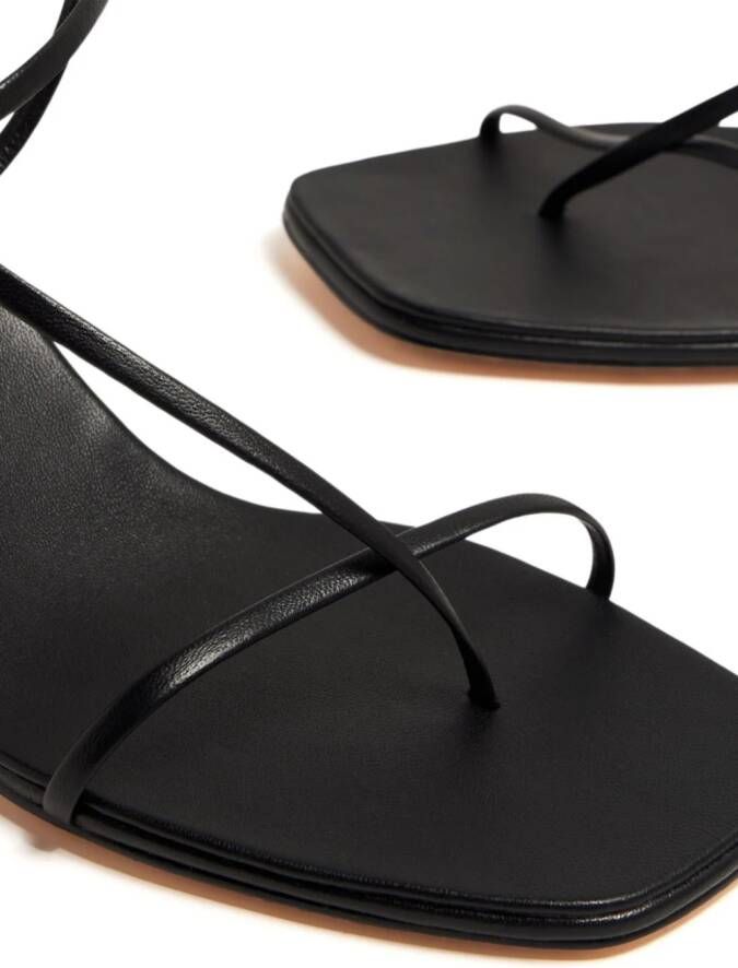Studio Amelia Cross Front 70mm leather sandals Black