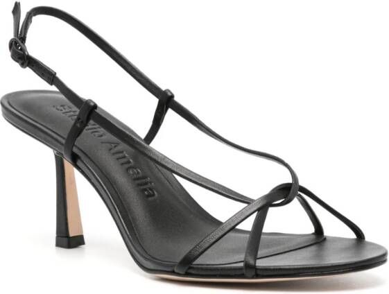 Studio Amelia cross-front high-heel leather sandals Black