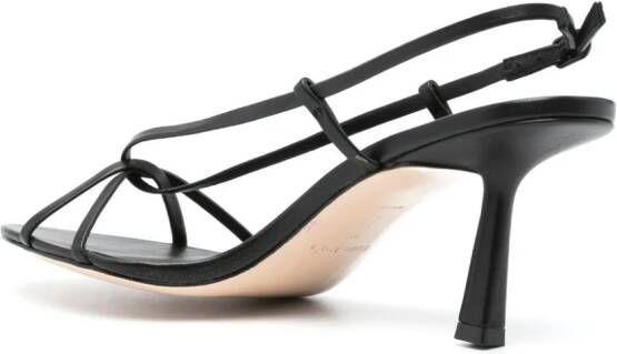 Studio Amelia cross-front high-heel leather sandals Black