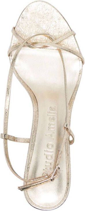 Studio Amelia cross-front high-heel sandals Gold