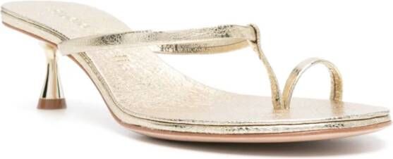 Studio Amelia Edith 50mm leather sandals Gold
