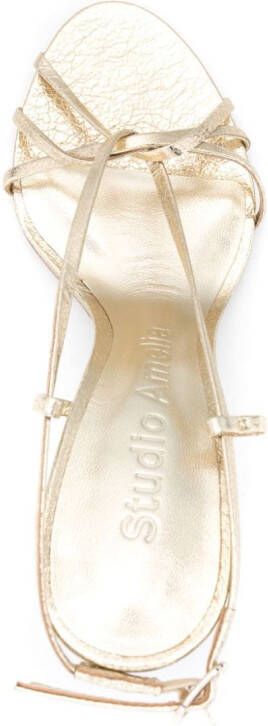 Studio Amelia Entwined 90mm leather sandals Gold