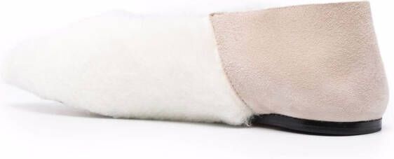 Studio Amelia pointed-toe babouche fur slippers Neutrals