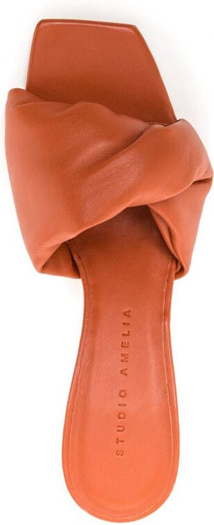 Studio Amelia twisted leather mules Orange