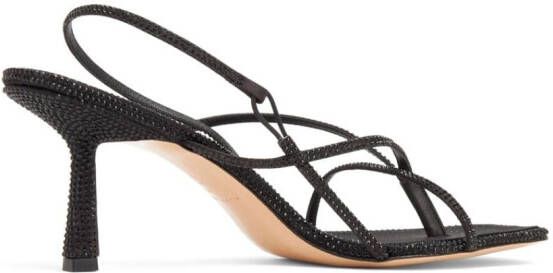 Studio Amelia Wishbone crystal-embellished thong-strap sandals Black