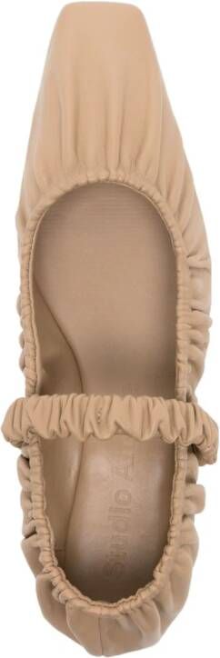 Studio Amelia Zadie leather ballerina shoes Neutrals