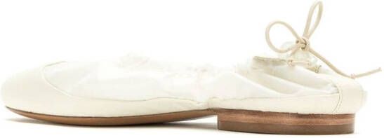 Studio Chofakian leather elasticated ballerinas White