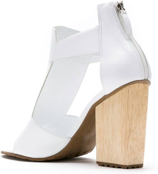 Studio Chofakian leather panelled pumps White