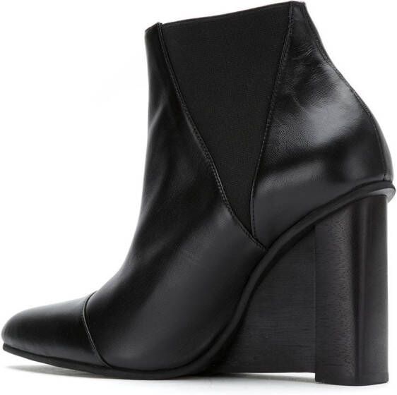 Studio Chofakian leather wedge boots Black