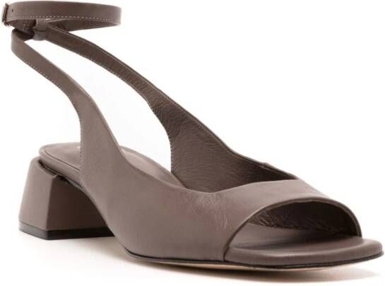 Studio Chofakian square-toe leather sandals Brown