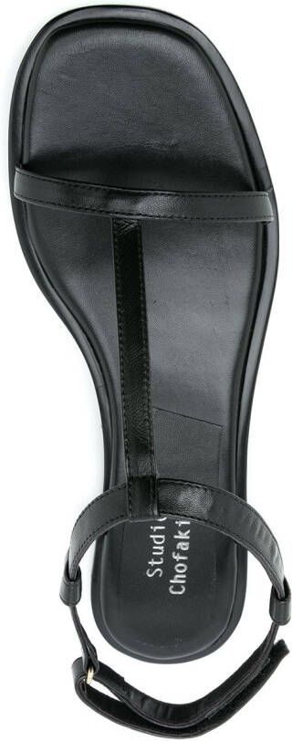 Studio Chofakian touch-strap leather sandals Black