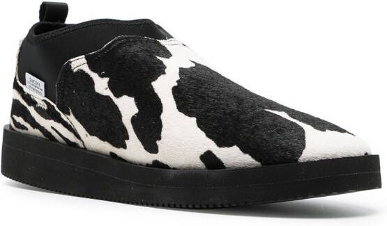 Suicoke animal-print slip-on shoes Black