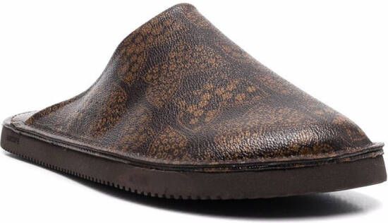 Suicoke butterfly-print slippers Brown