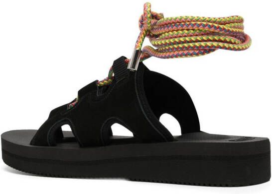 Suicoke cut-out ankle strap sandals Black