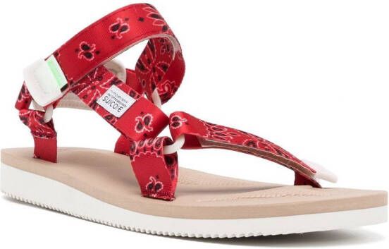 Suicoke DEPA-Cab paisley-print sandals Red