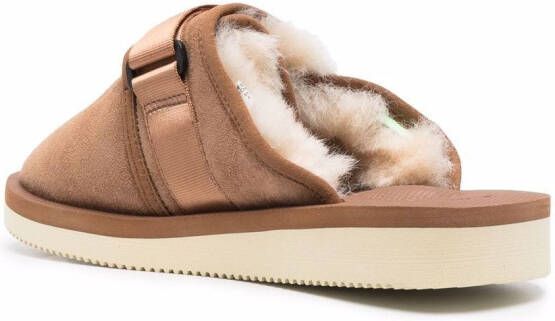Suicoke fur lining slippers Brown