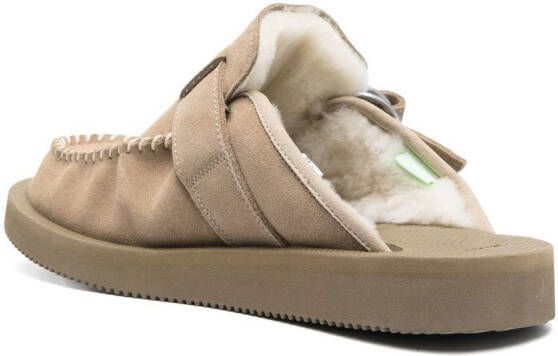 Suicoke Lemi-Mab shearling-lined slippers Neutrals
