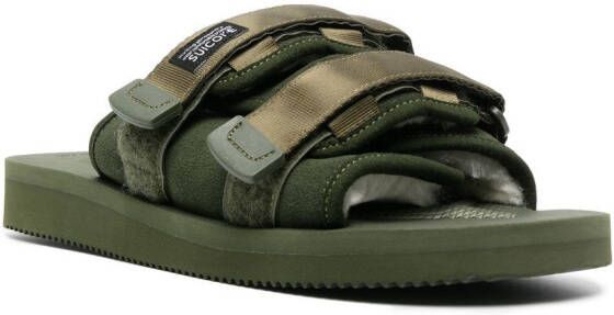 Suicoke logo-patch slip-on sandals Green