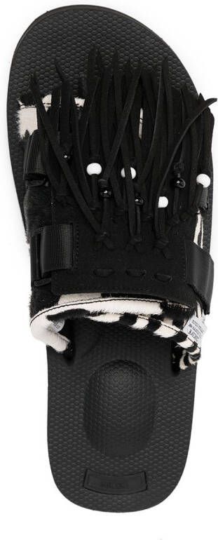 Suicoke MOTO-VHL fringe-detail sandals Black