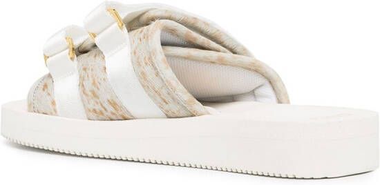 Suicoke Moto-Vhl shearling trim sandals White