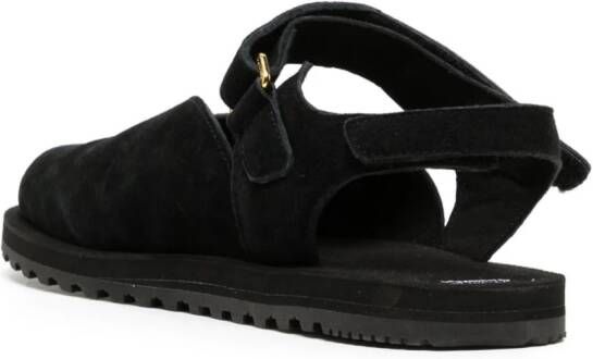 Suicoke Odea logo-embossed leather sandals Black