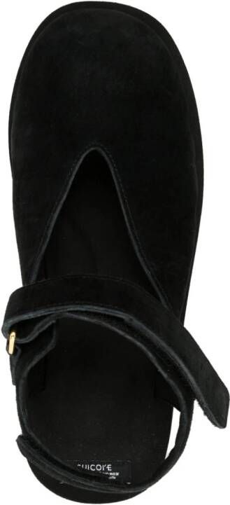 Suicoke Odea logo-embossed leather sandals Black