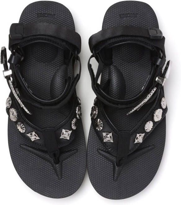 Suicoke stud-embellished thong-strap sandals Black