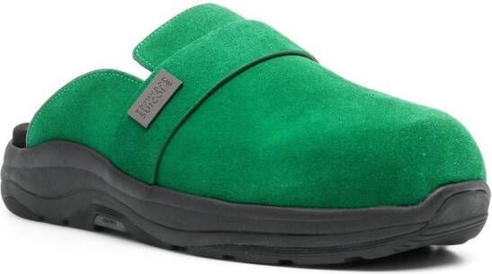 Suicoke suede-leather slippers Green