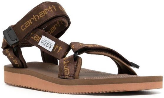 Suicoke x Carhartt multi-strap logo sandals Brown