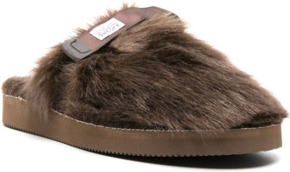 Suicoke Zavo faux-fur slippers Brown