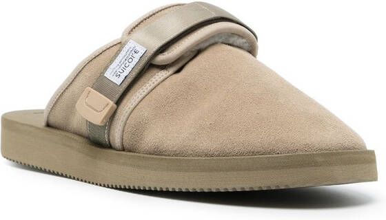 Suicoke ZAVO-Mab shearling-lined slippers Neutrals