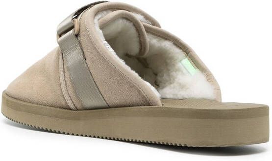Suicoke ZAVO-Mab shearling-lined slippers Neutrals
