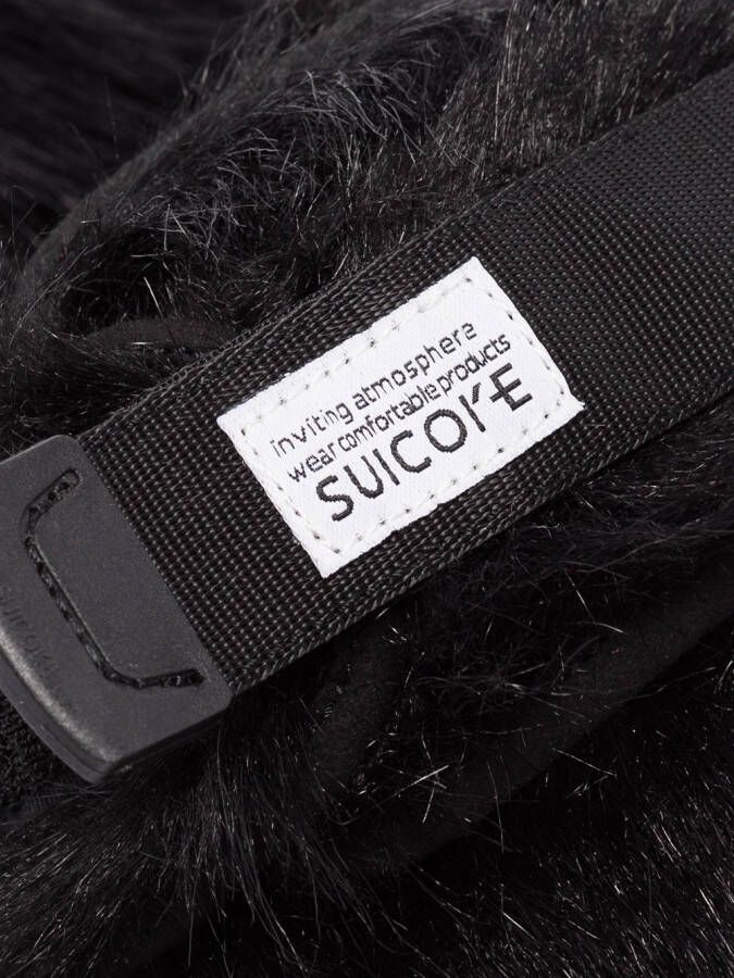 Suicoke Zavo Zeu faux-fur slippers Black