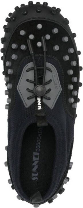 Sunnei 1000Chiodi stud-embellished leather sneakers Black