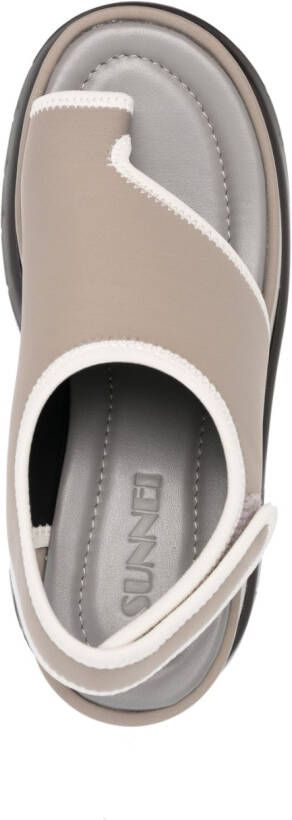 Sunnei 110mm touch-strap wedge sandals Brown