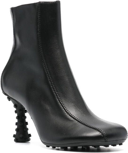 Sunnei Chiodi 100mm leather ankle boots Black