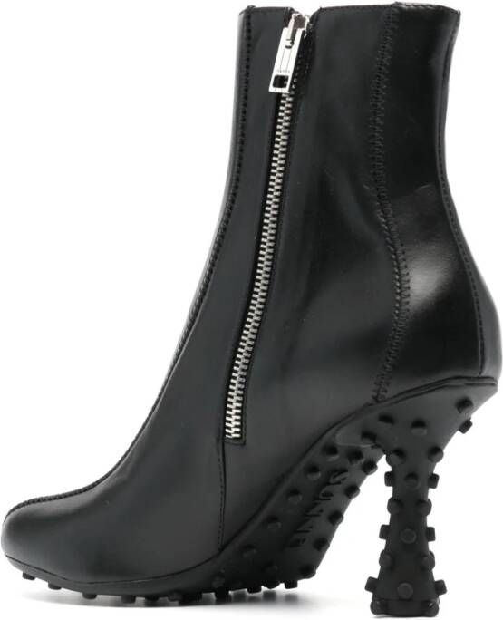 Sunnei Chiodi 100mm leather ankle boots Black