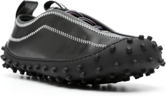 Sunnei decorative-stitching round-toe sneakers Black