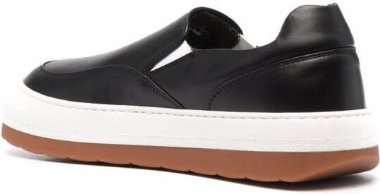 Sunnei panelled slip-on leather sneakers Black