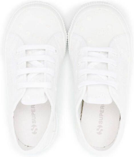 Superga Kids lace-up cotton sneakers White