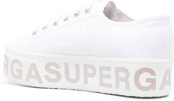 Superga logo-print flatform sneakers White