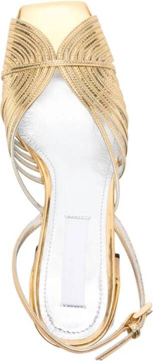 Suzanne Rae 70's 55mm slingback leather sandals Gold