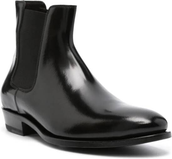 Tagliatore almond-toe leather ankle boots Black