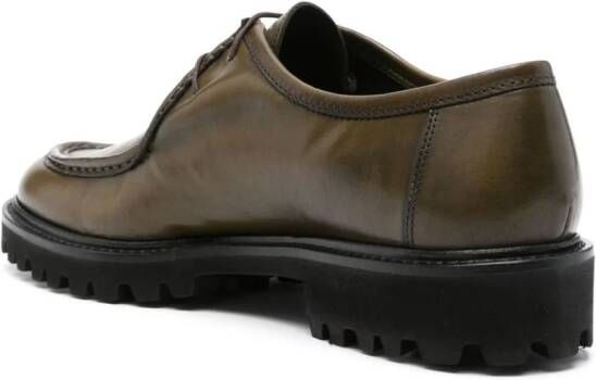 Tagliatore leather derby shoes Green