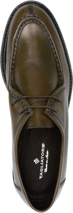 Tagliatore leather derby shoes Green