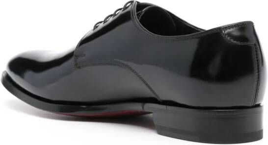 Tagliatore panelled patent leather oxford shoes Black