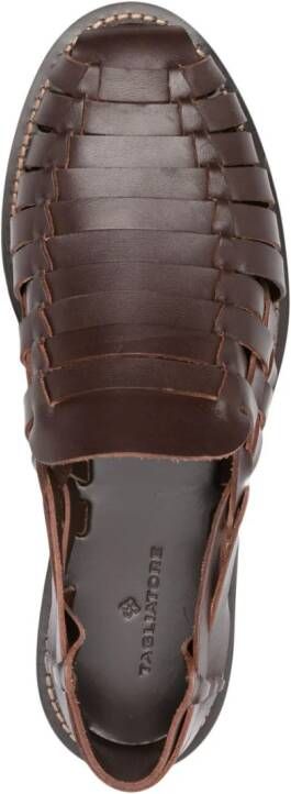Tagliatore panelled woven leather sandals Brown
