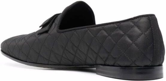Tagliatore quilted leather loafers Black