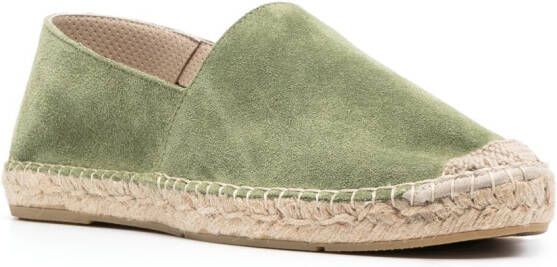 Tagliatore round-toe leather espadrilles Green